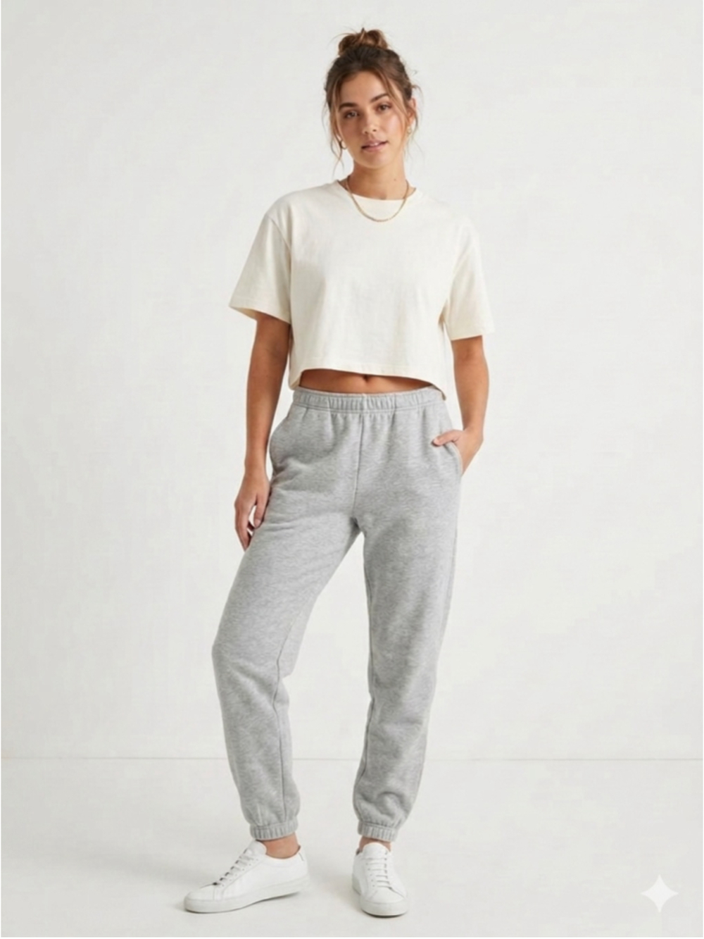 Women's TNA Aritzia Tna Cozy Fleece Sweatpants Light Grey Marl Size Medium - 677